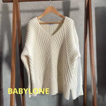 BABYLONE 아이보리 V넥 스웨터
