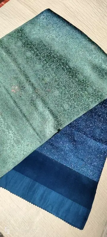 블루 그린색 오비 장식 천