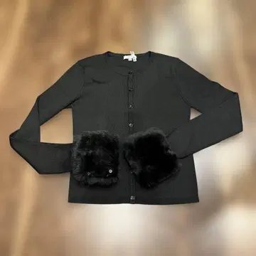 TOCCA 퍼 포켓 가디건 XS 블랙