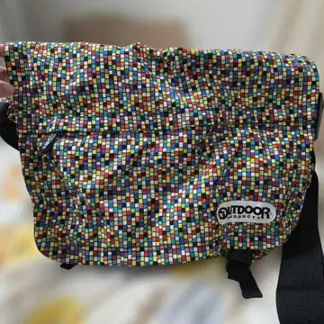 OUTDOOR 컬러풀 체크 숄더백