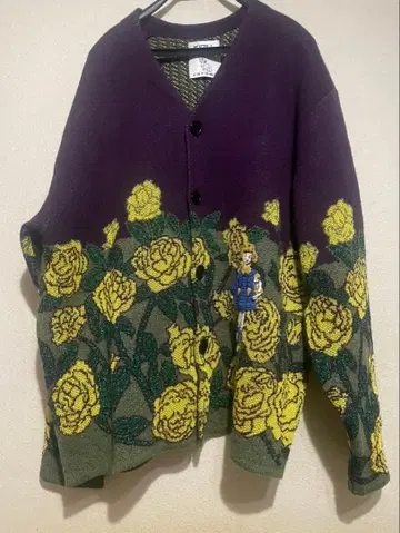 KIDILL 키디르 rurumu 라메 자수 니트 가디건 퍼플