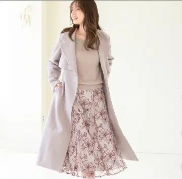 [컨디션 최상] 미슈마슈 트렌치 코트 그레이쉬 베이지 S 벨트 포함