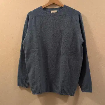 MORRIS & SONS 스코틀랜드제 울 100% L 블루