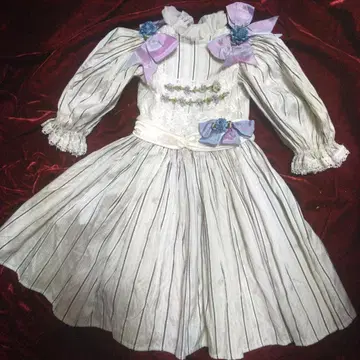 실크 스트라이프 인형 드레스 길이 (45cm)