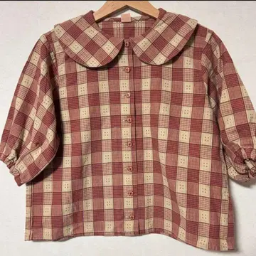 스트릿 오르간 도비 체크 블라우스