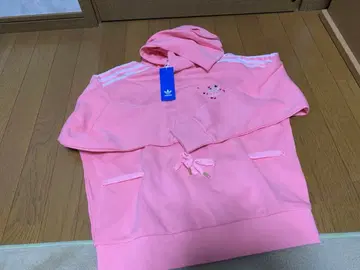 adidas originals 하트 로고 라인 후드티 핑크 S