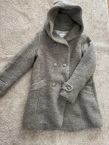 ehka sopo 후드 부착 그레이 코트 (라이트 브라운)