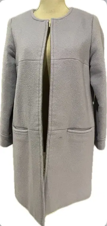 노카라 라이트 블루 그레이 코트