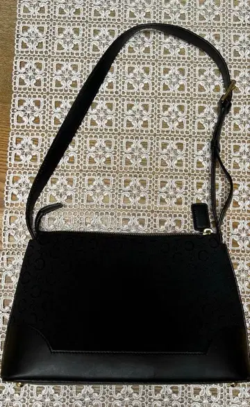 블랙 숄더백 캔버스 가죽