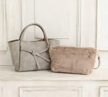 거의 새상품 Afternoon Tea 그레이 스웨이드 5way 숄더백