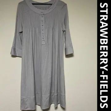 ST-FIELDS 울 100% 7부 소매 원피스 그레이 계열