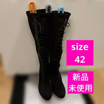 [ 새상품 ] SHEIN 블랙 레이스업 롱 부츠