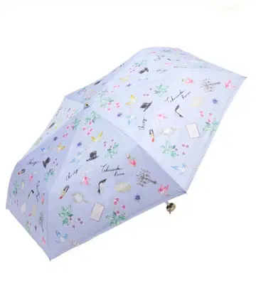 Chest 스카이블루 꽃무늬 접이식 우산