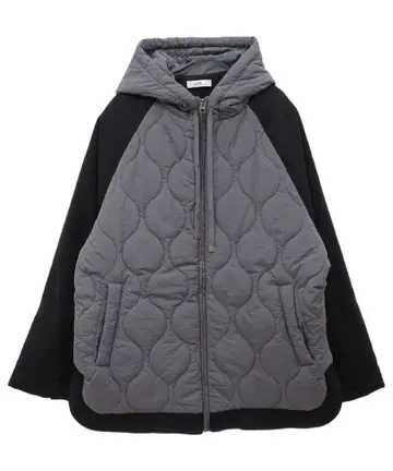 래글런 절개 퀼팅 블루종