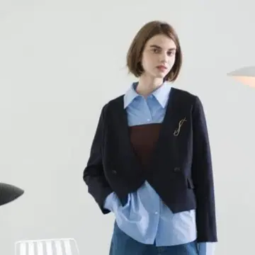 Te chichi 네이비 노카라 자켓 수트