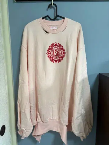 오버 사이즈 핑크 맨투맨 트레이닝복