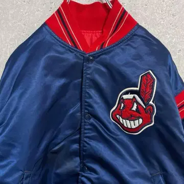 USA 90s MLB 인디언즈 STARTER 자수 로고 바시티 자켓