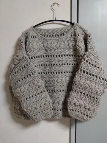 미사용 새상품 페루 크로셰 니트 풀오버