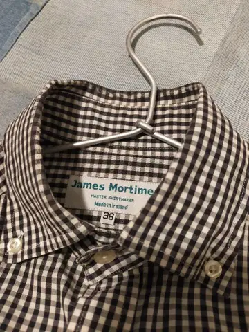 James Mortimer 체크 셔츠 사이즈 36