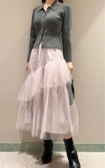 SNIDEL 샤샤 스커트 라이트 핑크