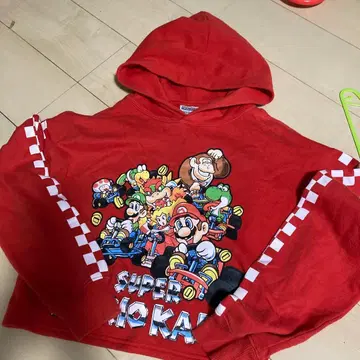 레어 슈퍼 마리오 카트 후드 부착 후드티 USJ 닌텐도 S