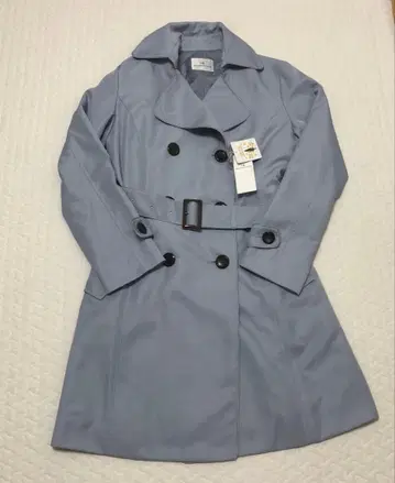택 포함 새상품 뮤즈 리파인드 클로즈 트렌치코트 블루 M 사이즈