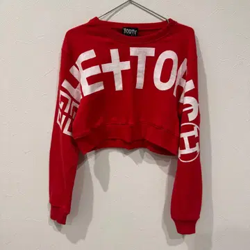 BOOTY LETTO 크롭 맨투맨 레드