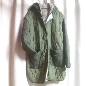 nico and - 니코앤드 메니 웨이 퀼트 후드 자켓 카키