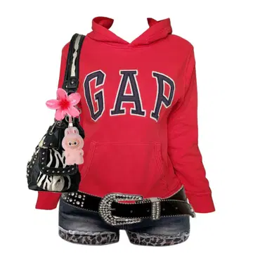 레드 후드 부착 후드티