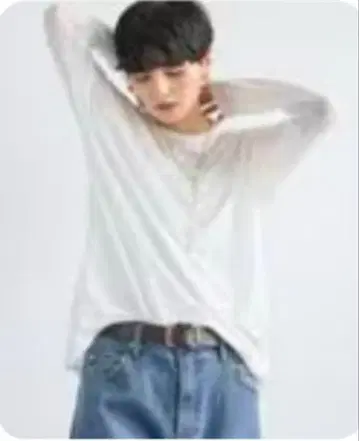 라이트 시어 풀오버 그레이 긴팔 티셔츠