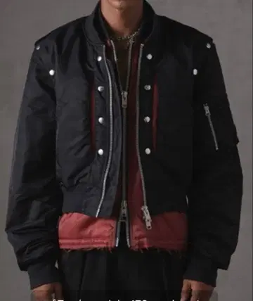 GRANCY 볼륨 레이어드 디자인 MA-1 블랙 L