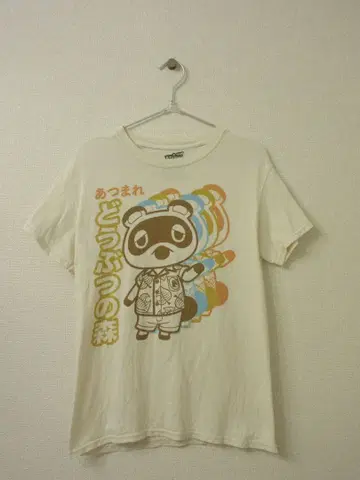 동물의 숲 T셔츠 크림색 너굴(다누키치)