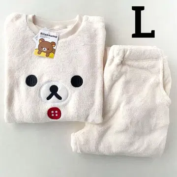 여성용 리락쿠마 코리락쿠마 룸웨어 긴팔 복슬복슬 플리스 L