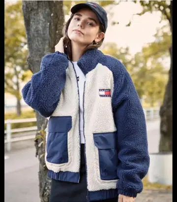 Tommy Hilfiger 플리스 자켓 네이비/아이보리