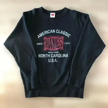 [ 새상품급 ] 90s Hanes 맨투맨 트레이닝복 빈티지 블랙