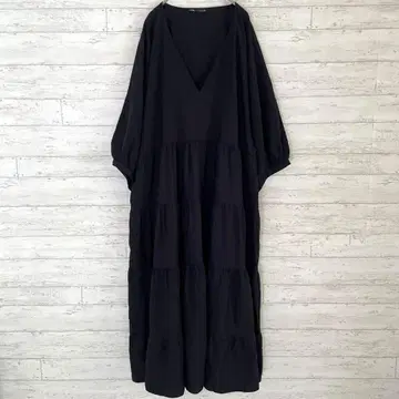 자라 ZARA 티어드 원피스 [ XL ] 롱 오버 V넥