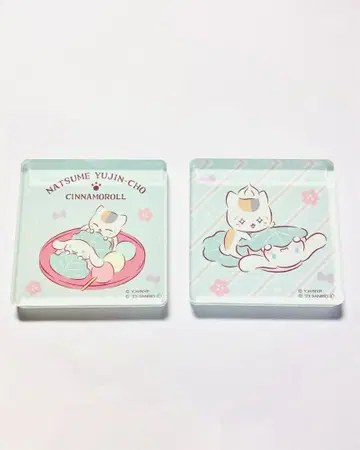 나츠메 우인장 x 산리오 콜라보 아크릴 블록 2종 시나모롤