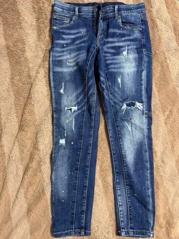 데미지 가공 스키니 데님