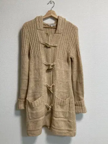 로라 애슐리 M 울 100% 케이블 니트 더플 코트