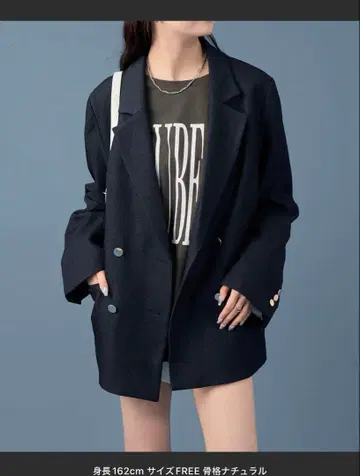 mystic 골드 버튼 테일러 자켓 네이비