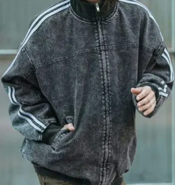 캄비오 CAMBIO 케미컬 워시 데님 슬리브 라인 자켓