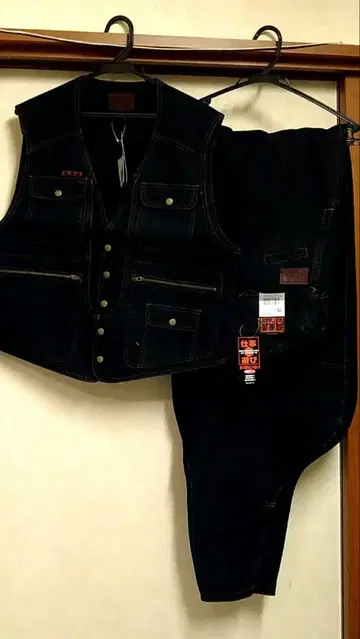 관동토비 블랙 데님 베스트 L 사이즈와 3초w79 세트