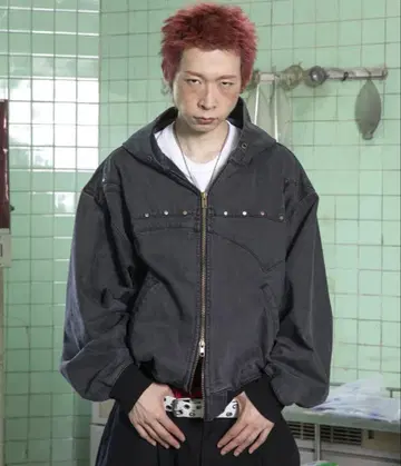 GLACK 더블 요크 데님 후디 집업