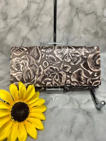 미사용 새상품 소가죽 엠보 본격적인 장미 디자인