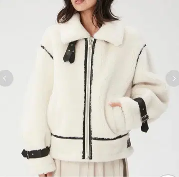 프레이 아이디 싱글 봄버 자켓 화이트 보아 자켓