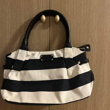 케이트 스페이드 스트라이프 토트백 화이트/블랙