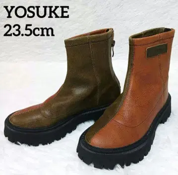 YOSUKE 요스케 천연 가죽 숏부츠 바이컬러 23.5cm