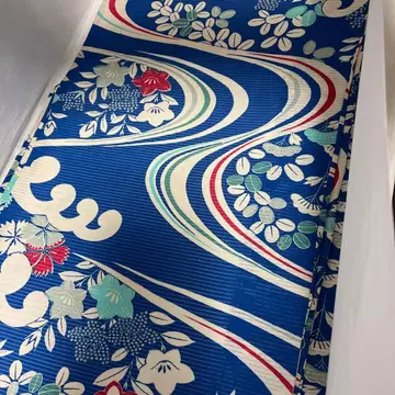 앤티크 기모노 가로명주 물결 무늬 하기, 패랭이꽃, 초롱꽃 등