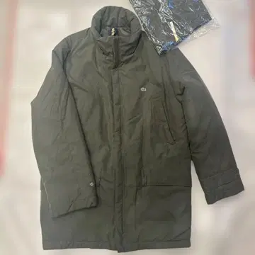 라코스테 후드 부착 코트 다크 그린