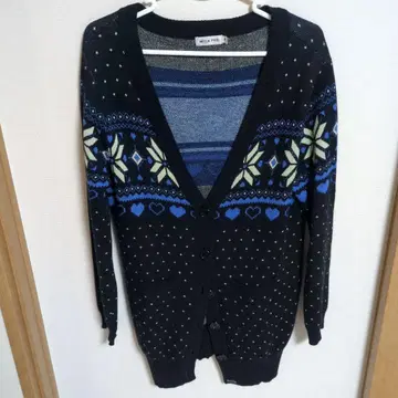 MILK FED. 네이비 패턴 가디건 S 사이즈